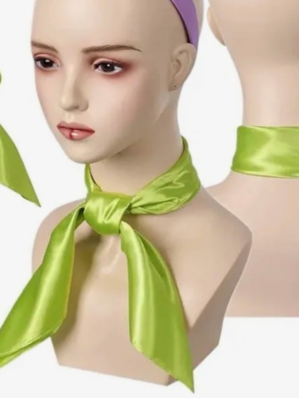 Silky Lime Green Neck Scarf for Women